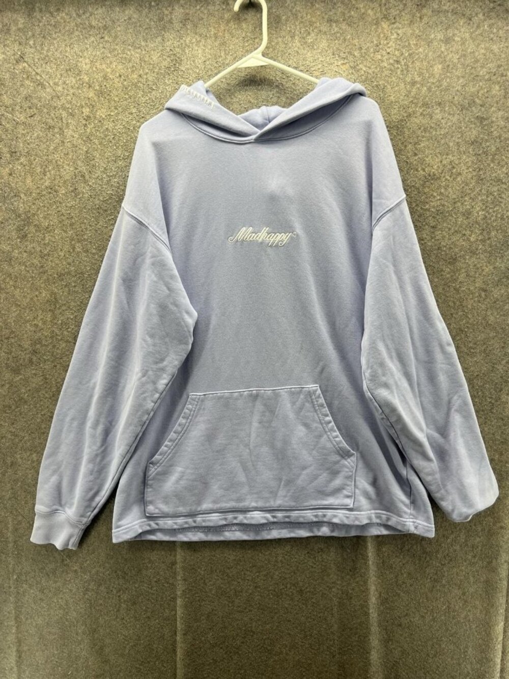 Madhappy Hoodie Mens XL Purple Pullover Fleece Embroidered Logo Sweatshirt